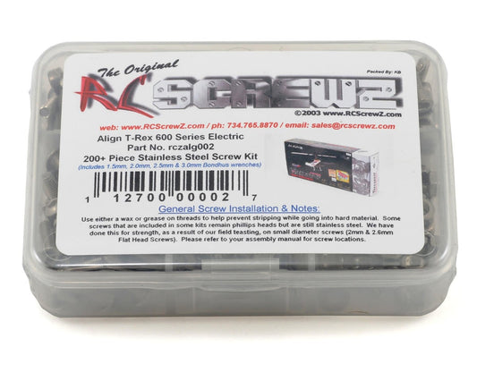 RCZALG002 RC Screwz Align T-Rex 600 Series Stainless Steel S