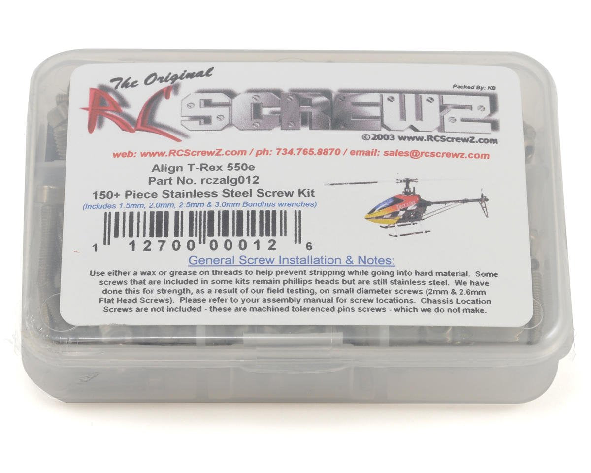 RCZALG012 RC Screwz Screw Set: Align 550e