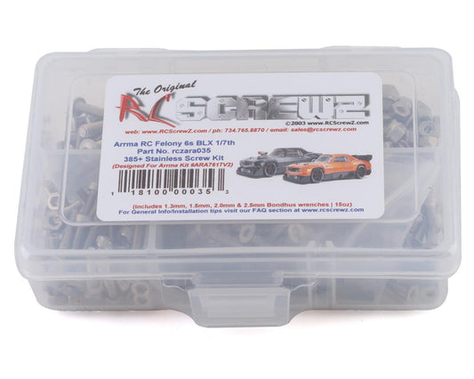 RCZARA035 RC Screwz Arrma Felony 6S BLX Stainless Steel Screw Kit