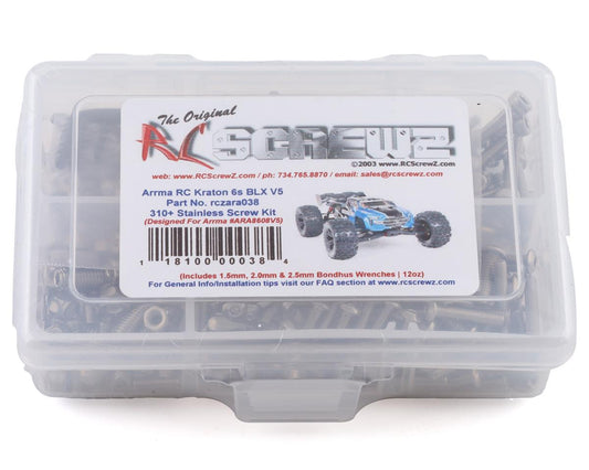 RCZARA038 RC Screwz Arrma Kraton 6s BLX V5 Stainless Steel Screw Kit