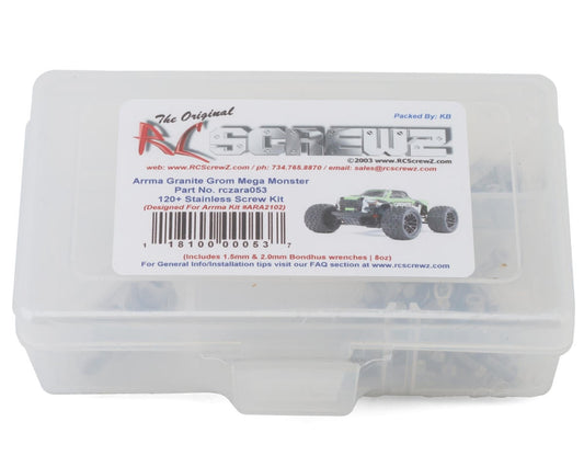 RCZARA053 RC Screwz Arrma Granite Grom Mega 1/18 RTR Monster Stainless Steel Screw Kit