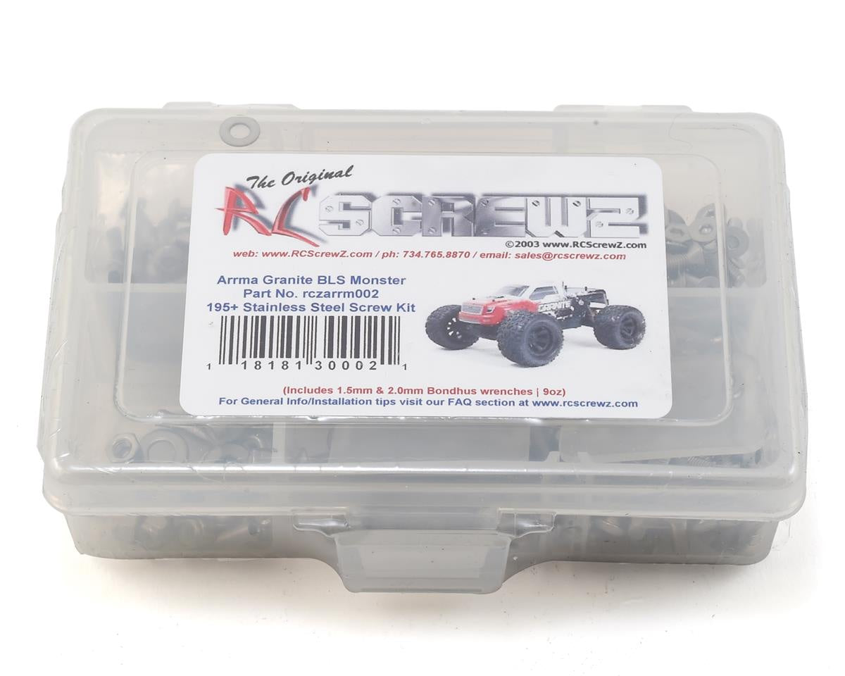 RCZARA002 RC Screwz Arrma RC Granite Stainless Steel Screw Kit