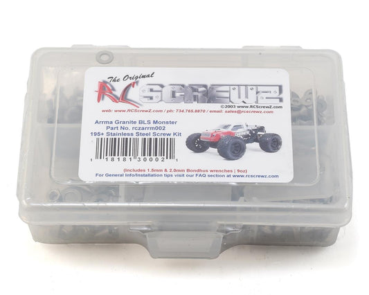 RCZARA002 RC Screwz Arrma RC Granite Stainless Steel Screw Kit