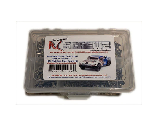 RCZASC038 RC Screwz Associated SC10/SC10.2 Stainless Steel Screw Kit