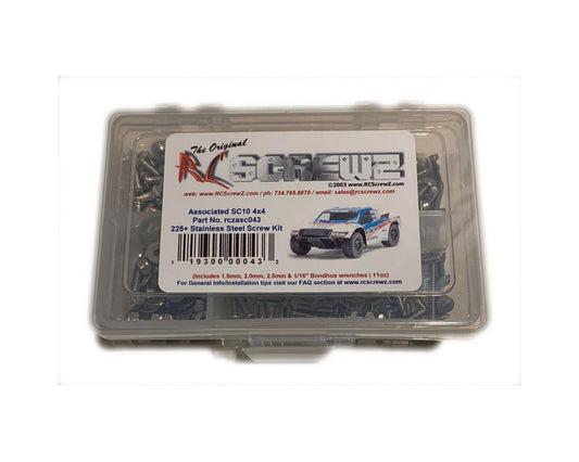 RCZASC043 RC Screwz Associated SC10 4x4 Stainless Steel Screw Kit