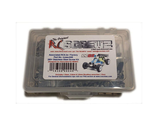 RCZASC045 RC Screwz Associated RC8.2e Stainless Steel Screw Kit