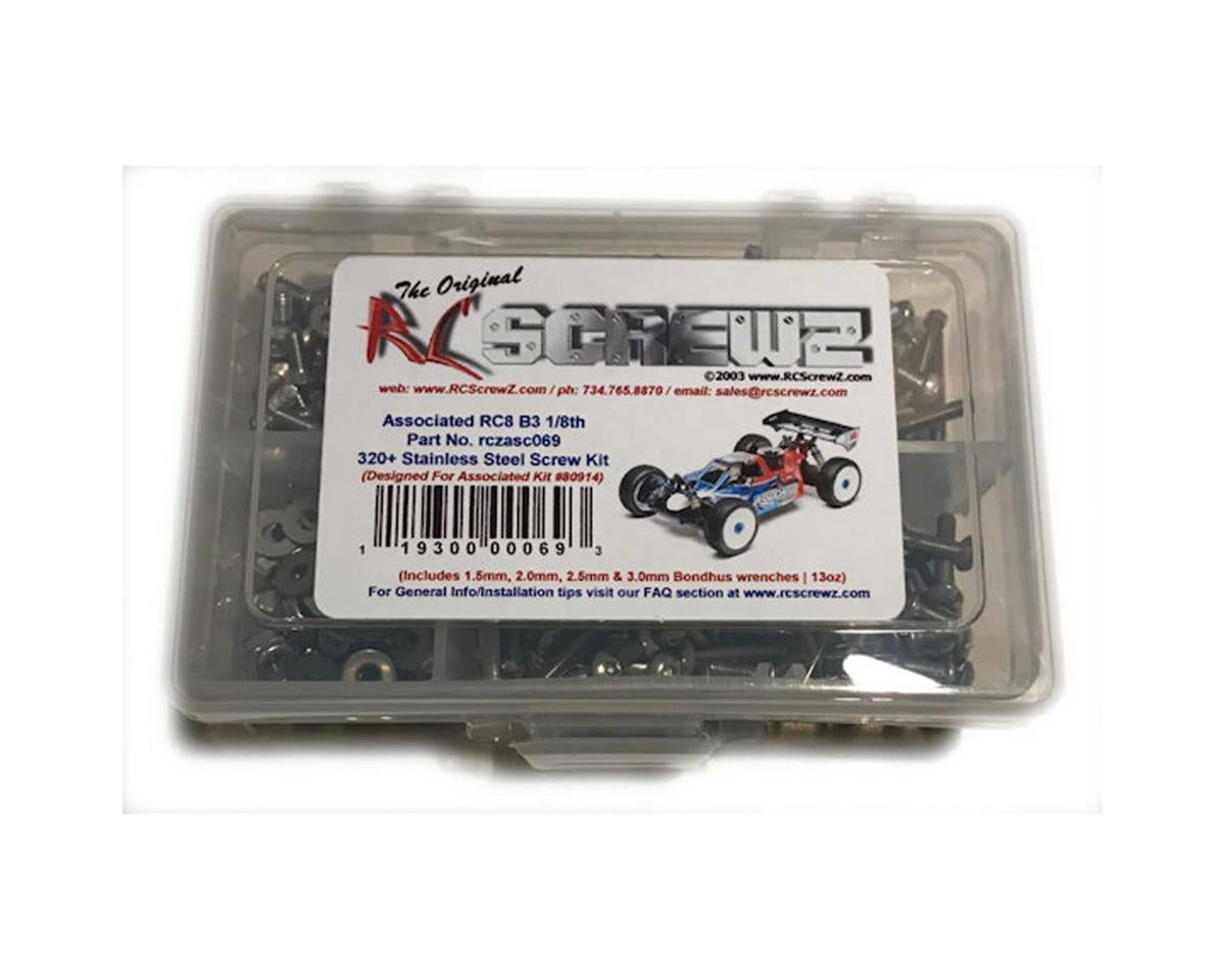 RCZASC069 RC Screwz Associated RC8 B3 Team 1/8th Stainless Screw Kit