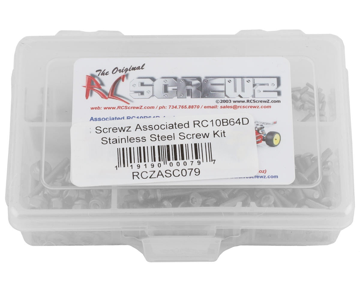 RCZASC079 RC Screwz Associated RC10B64D Stainless Steel Screw Kit