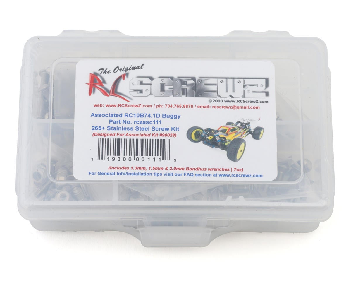 RCZASC111 RC Screwz Team Associated RC10B74.1D Stainless Steel Screw Kit