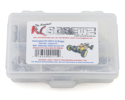 RCZASC111 RC Screwz Team Associated RC10B74.1D Stainless Steel Screw Kit