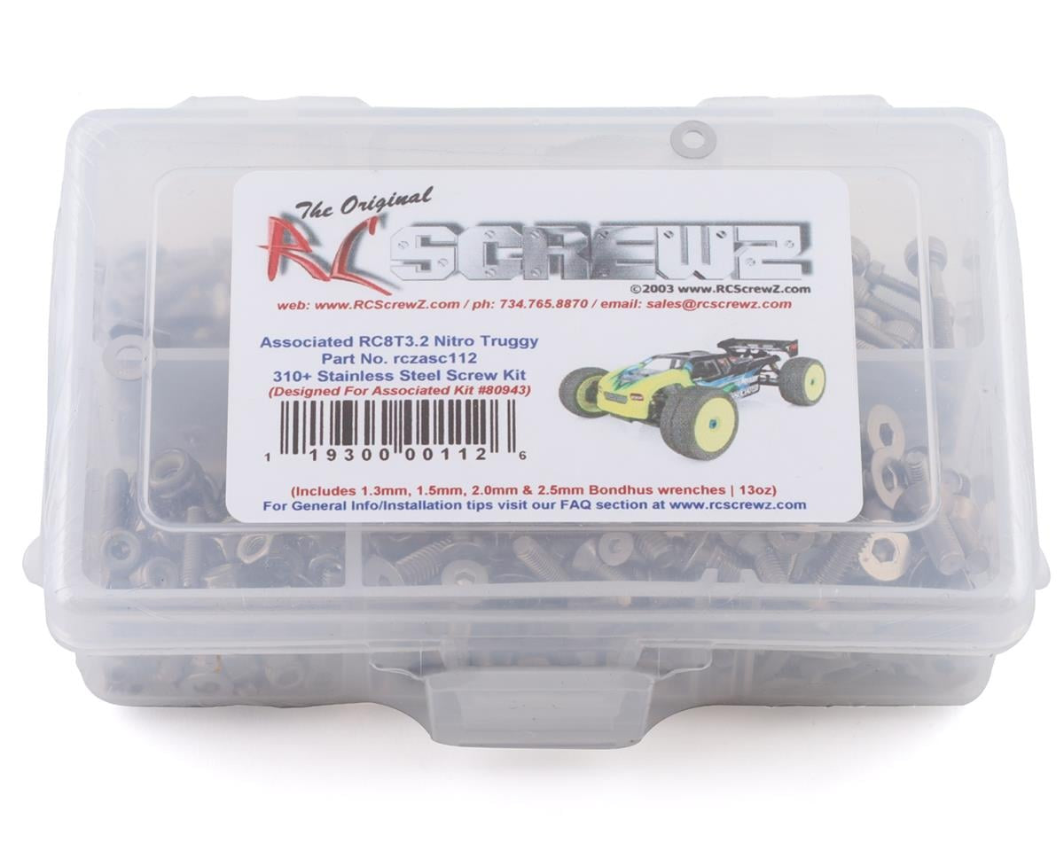 RCZASC112 RC Screwz Associated RC8T3.2 Nitro Stainless Steel Screw Kit