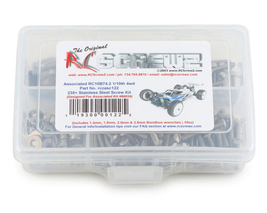RCZASC122 RC Screwz Associated RC10B74.2 4wd Buggy Stainless Steel Screw Kit