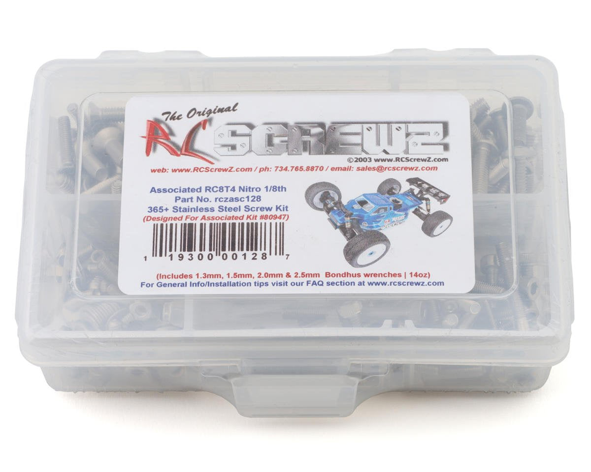 RCZASC128 RC Screwz Associated RC8T4 Nitro Truggy Stainless Steel Screw Kit