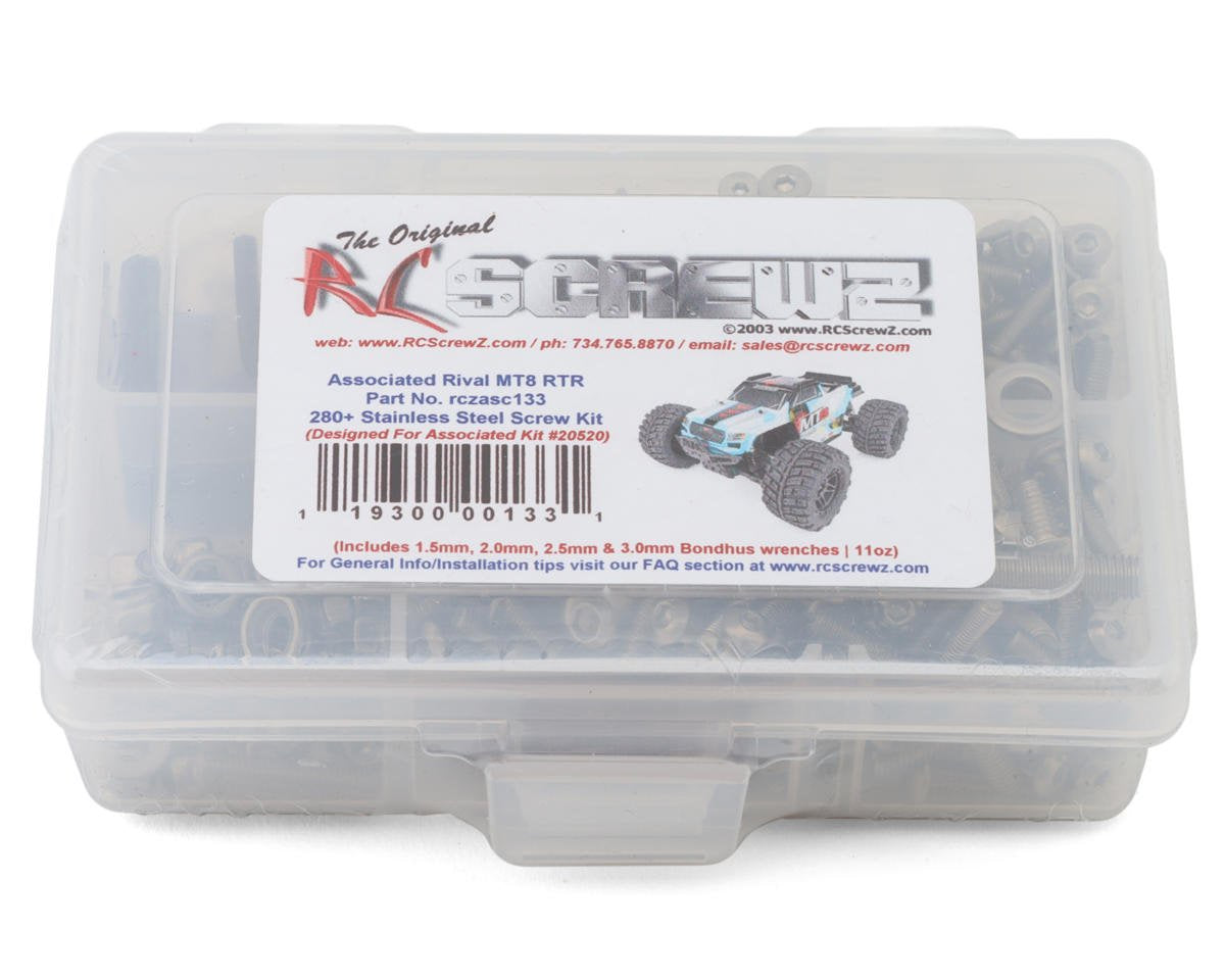RCZASC133 RC Screwz Team Associated Rival MT8 RTR Stainless Steel Screw Kit