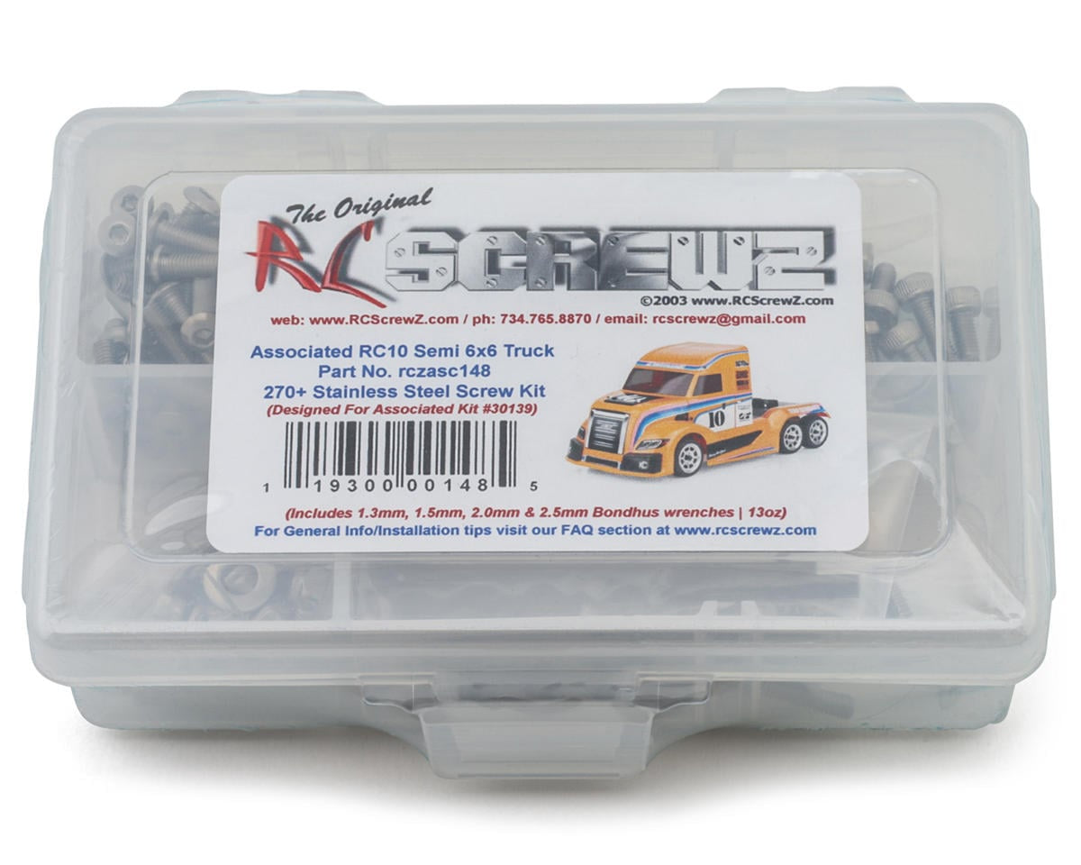 RCZASC148 RC Screwz Team Associated RC10 Semi Truck 6x6 Stainless Steel Screw Kit