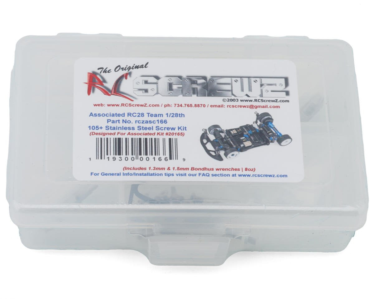 RCZASC166 RC Screwz Associated RC28 Stainless Steel Screw Kit