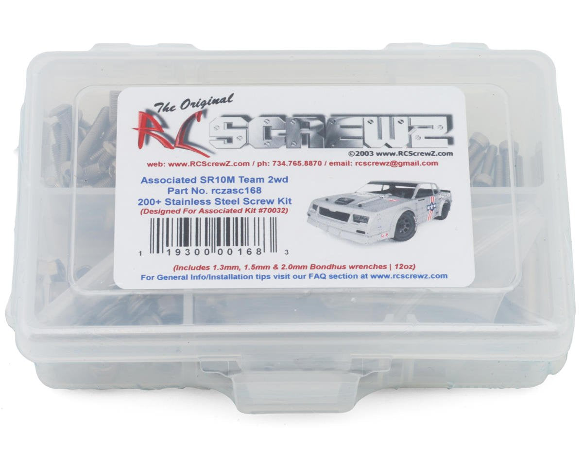 RCZASC168 RC Screwz Team Associated SR10M Dirt Oval Stainless Steel Screw Kit