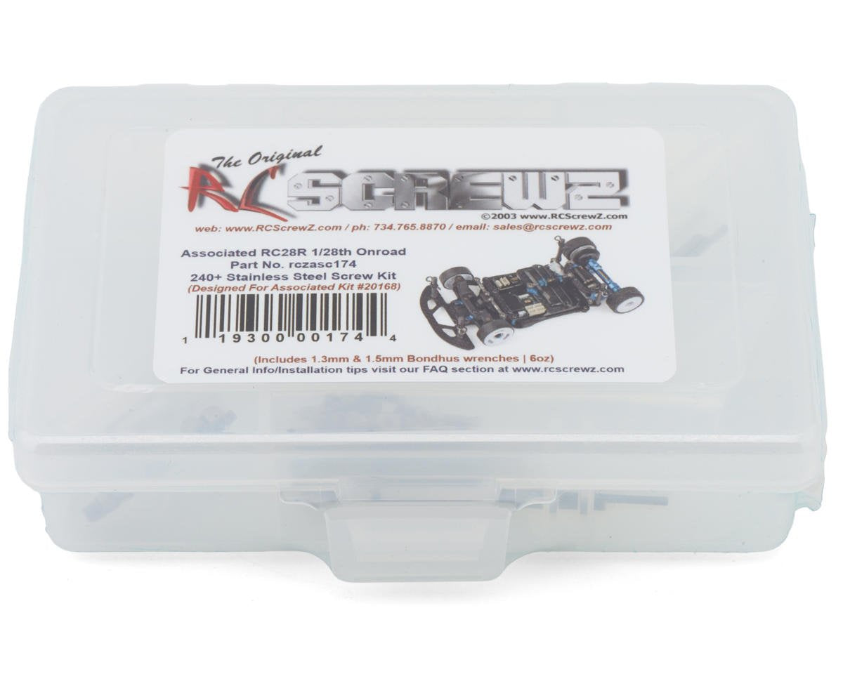 RCZASC174 RC Screwz Team Associated RC28R 1/28 Competition Stainless Steel Screw Kit