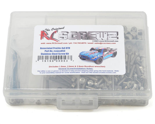 RCZASC053 RC Screwz Associated Pro-Lite 4x4 Stainless Steel Screw Kit