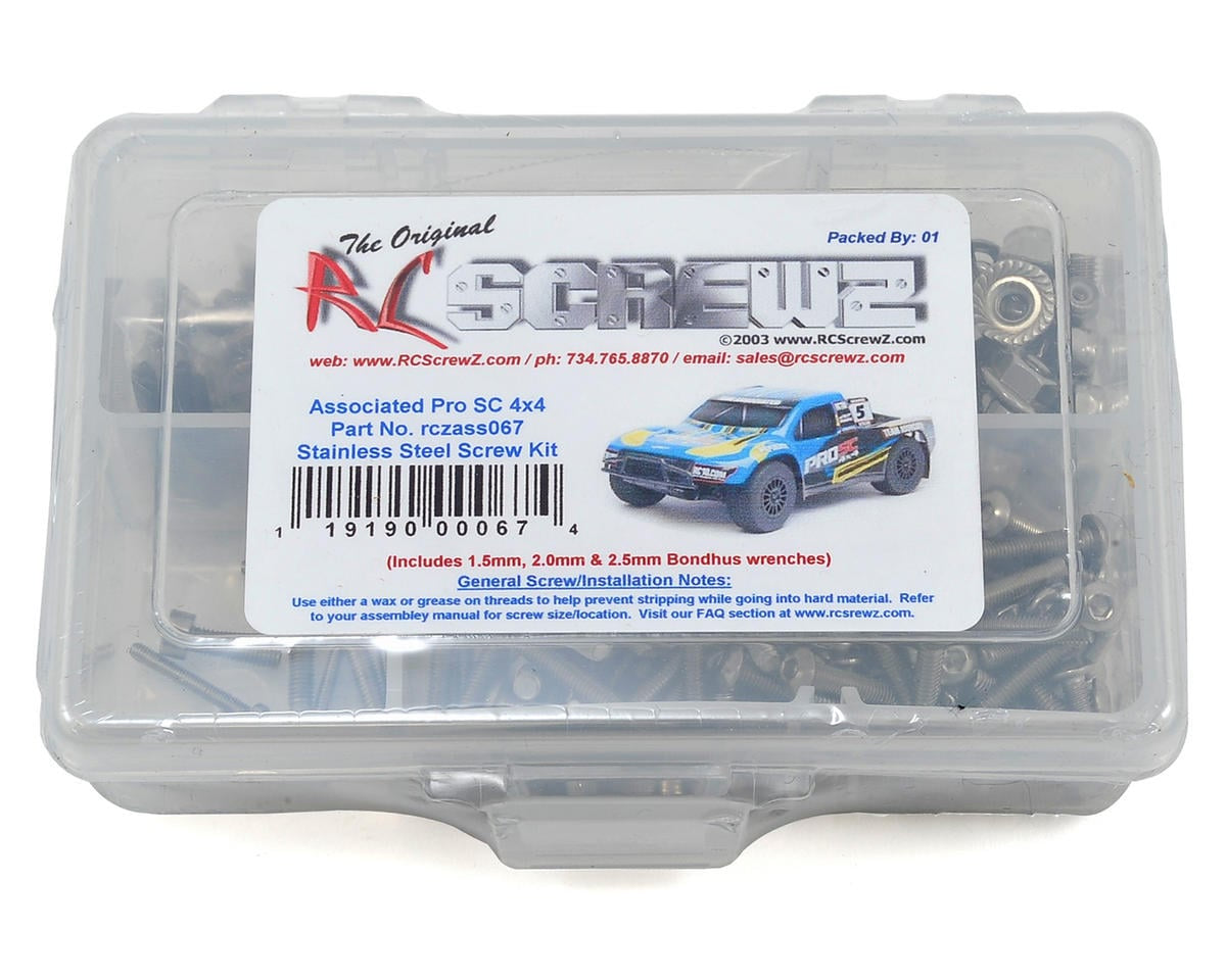 RCZASC067 RC Screwz Associated Pro SC 4x4 Stainless Steel Screw Kit