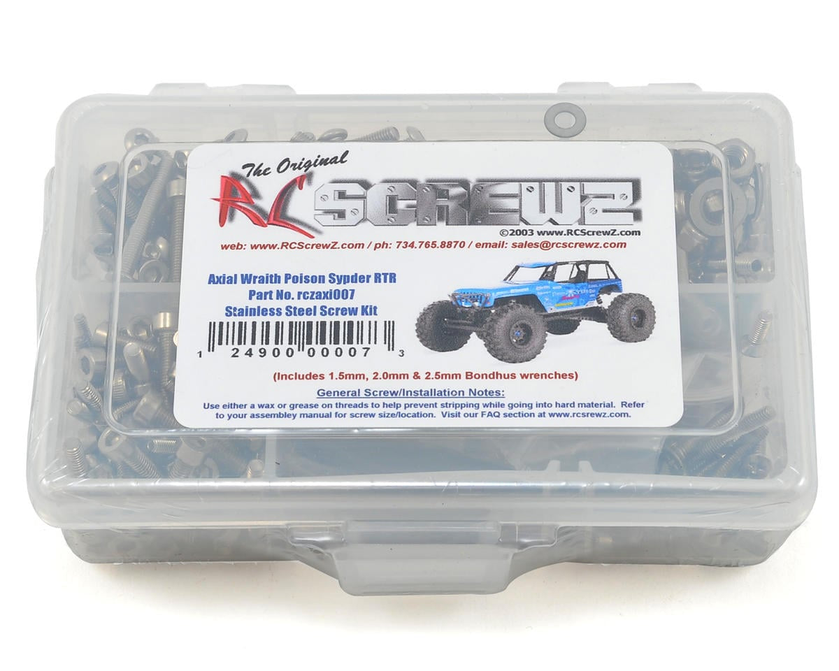 RCZAXI007 RC Screwz SS Screw Kit AXI Wraith Poison Spyder