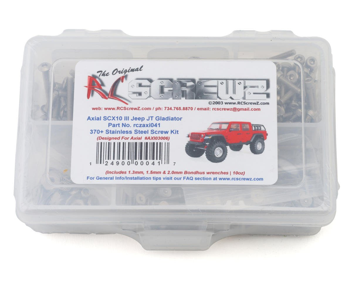 RCZAXI041 RC Screwz Axial SCX10 III Jeep JT Gladiator Stainless Steel Screw Kit