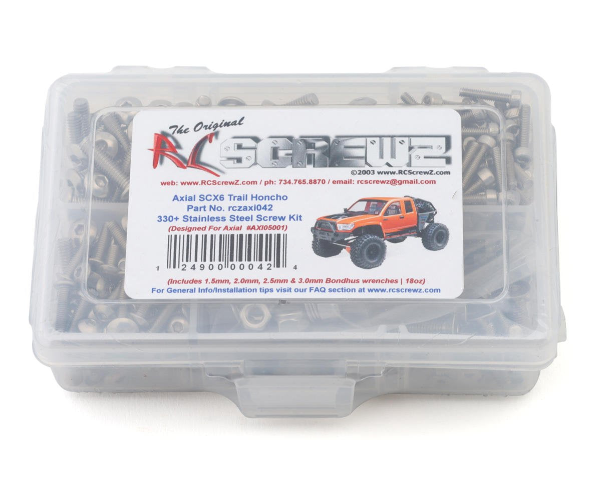 RCZAXI042 RC Screwz Axial SCX6 Trail Honcho Stainless Steel Screw Kit