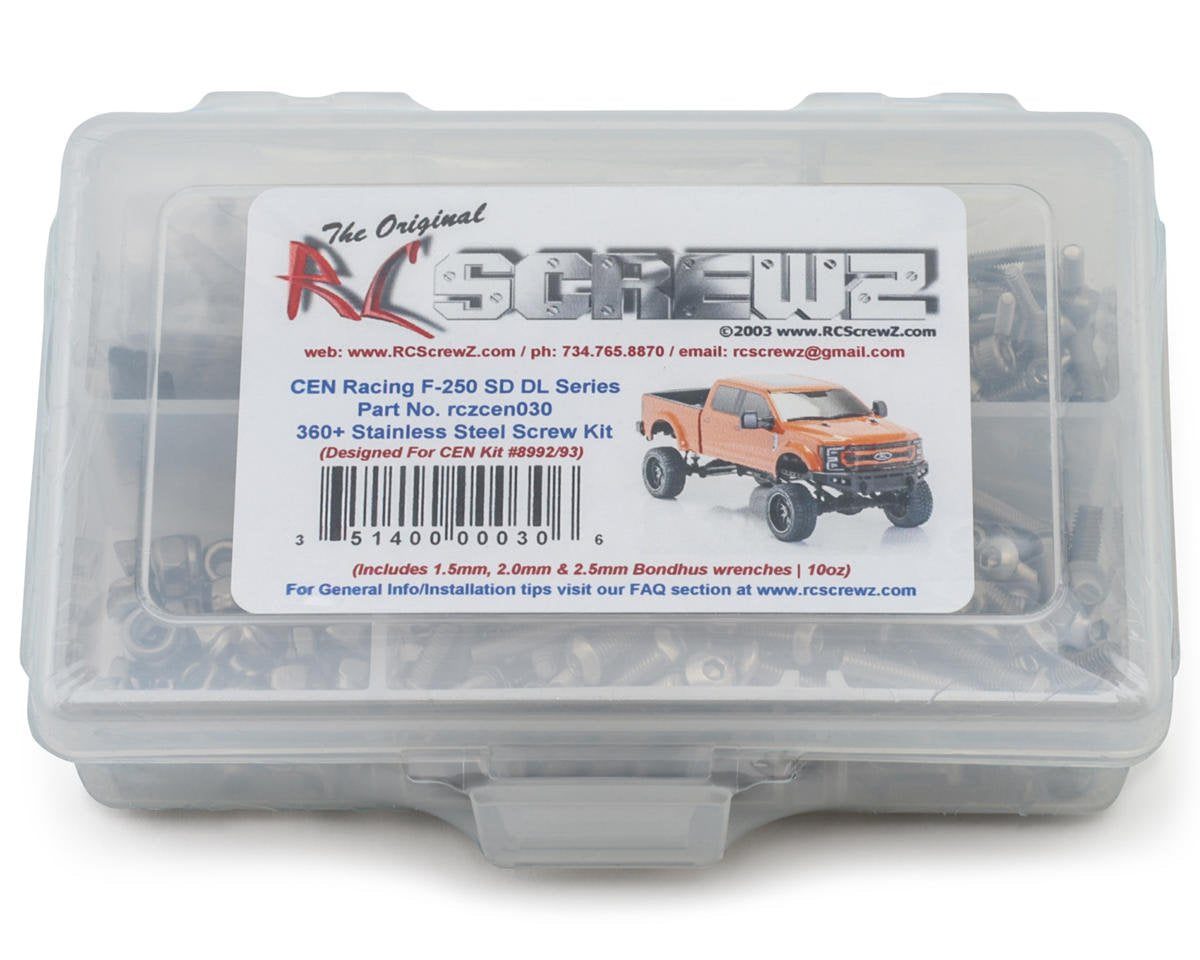 RCZCEN030 RC Screwz CEN Racing F-250 SD DL Series Stainless Steel Screw Kit