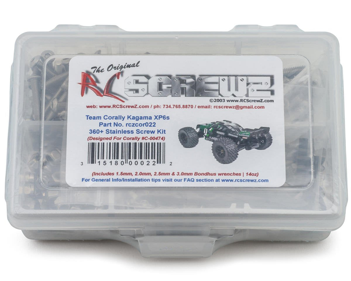 RCZCOR022 RC Screwz Team Corally Kagama XP 6S Series Stainless Steel Screw Kit