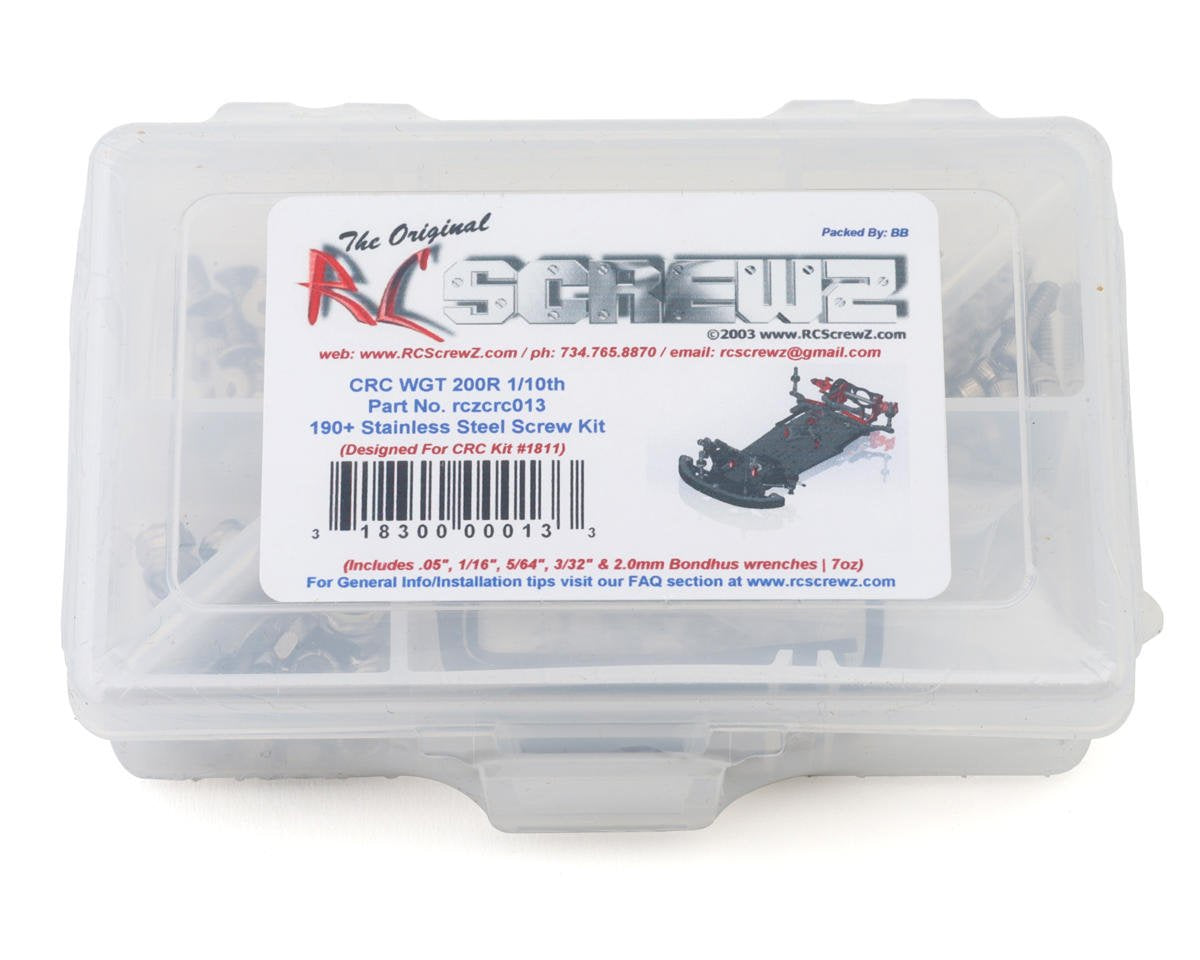 RCZCRC013 RC Screwz CRC WGT 200R 1/10 Pan Car Stainless Steel Screw Kit