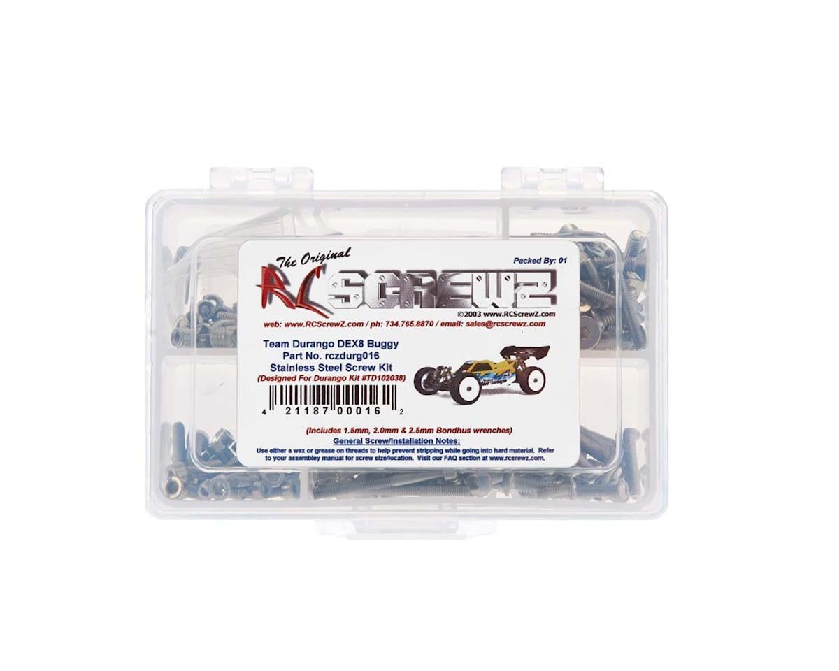 RCZDURG016 RC Screwz Team Durango DEX8 Stainless Steel Screw Kit