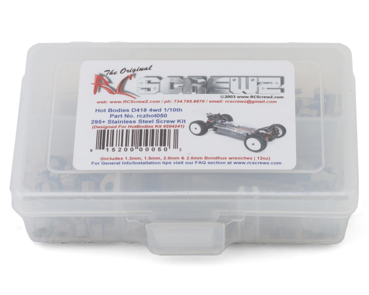 RCZHOT050 RC Screwz HB Racing D418 4WD Stainless Steel Screw Kit