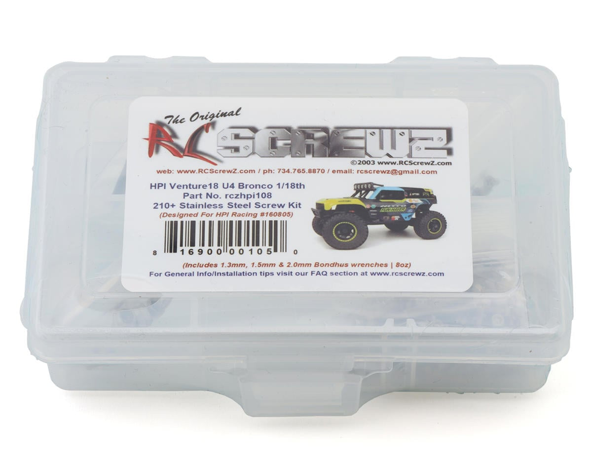 RCZHPI105 RC Screwz HPI Venture18 U4 Ford Bronco Stainless Steel Screw Kit