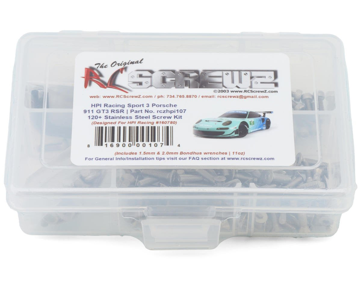 RCZHPI107 RC Screwz HPI Sport 3 Porsche 911 GT3 Stainless Steel Screw Kit