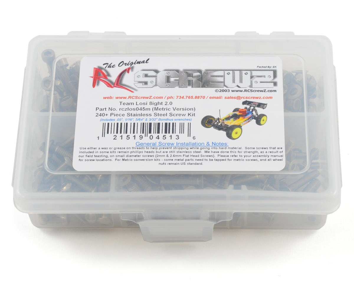 RCZLOS045M RC Screwz Screw Set: 8ight 2.0
