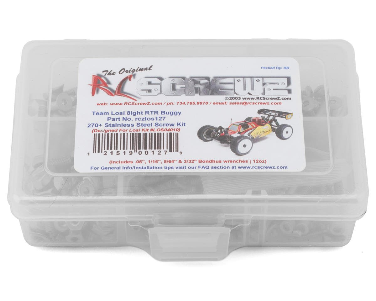 RCZLOS127 RC Screwz Team Losi 8IGHT 4WD RTR Stainless Steel Screw Kit