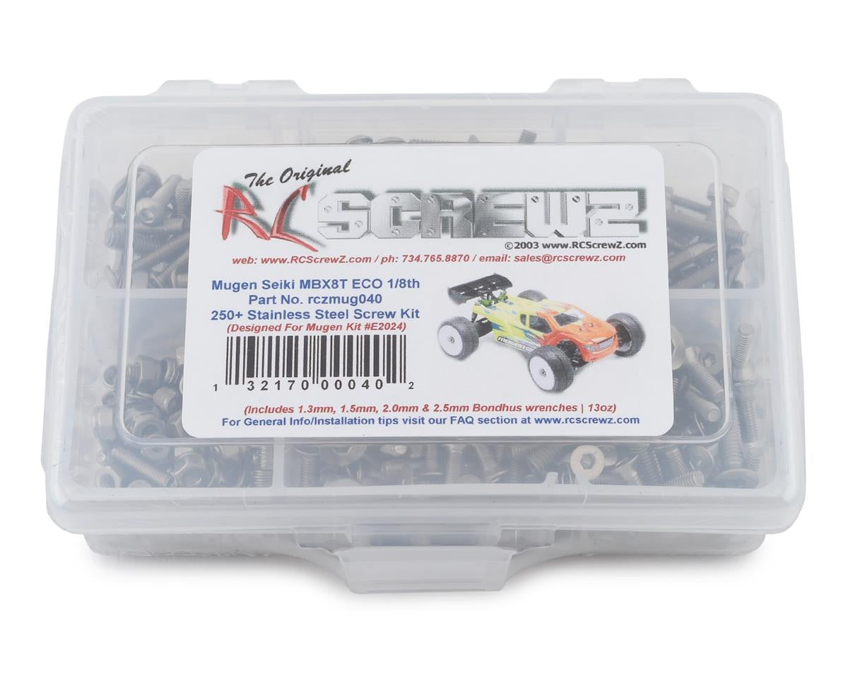 RCZMUG040 RC Screwz Mugen MBX8T ECO Stainless Steel Screw Kit