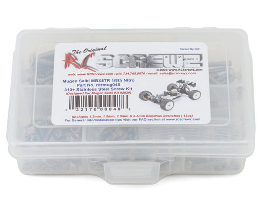 RCZMUG048 RC Screwz Mugen MBX8TR Stainless Steel Screw Kit