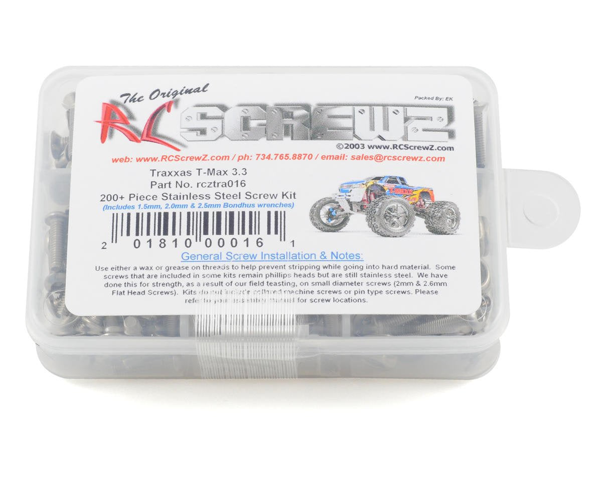 RCZTRA016 RC Screwz Stainless Steel Screw Kit for Traxxas T-Maxx 3.3