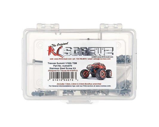 RCZTRA070 RC Screwz Stainless Steel Screw Kit for Traxxas 1/16 Summit