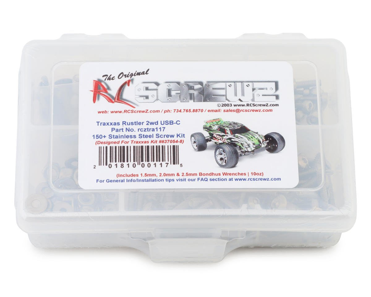 RCZTRA117 RC Screwz Stainless Steel Screw Kit for Traxxas Rustler 2WD