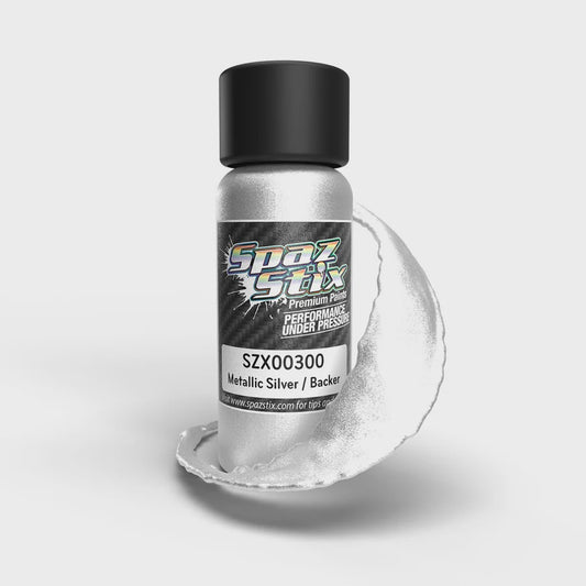 Metallic Silver/Candy Backer, Airbrush Ready Paint, 2oz Bottle