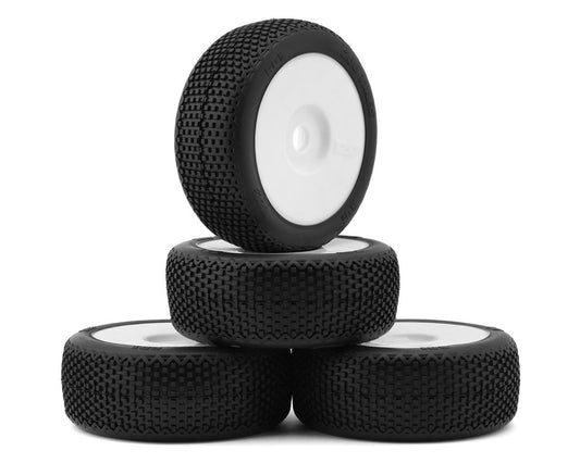 TZO Tires 601 1/8 Buggy Non-Glued Tire Set (White) (4) (Supreme Clay)