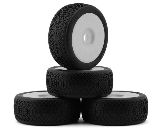 TZO Tires 100 1/8 Buggy Non-Glued Tire Set (White) (4) (Supreme Clay)