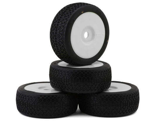 TZO Tires 100 1/8 Buggy Non-Glued Tire Set (White) (4) (Ultra Clay)